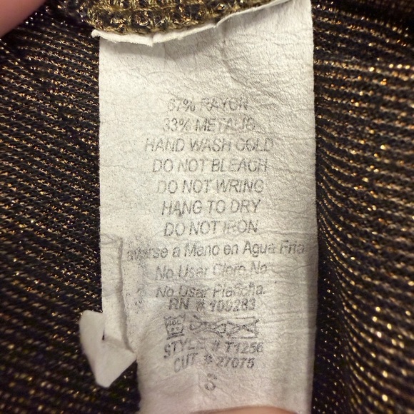 Vintage Havana Bronze Shimmer Sleeveless Top Y2K Metallic Glam Party Chic Small - Picture 11 of 11